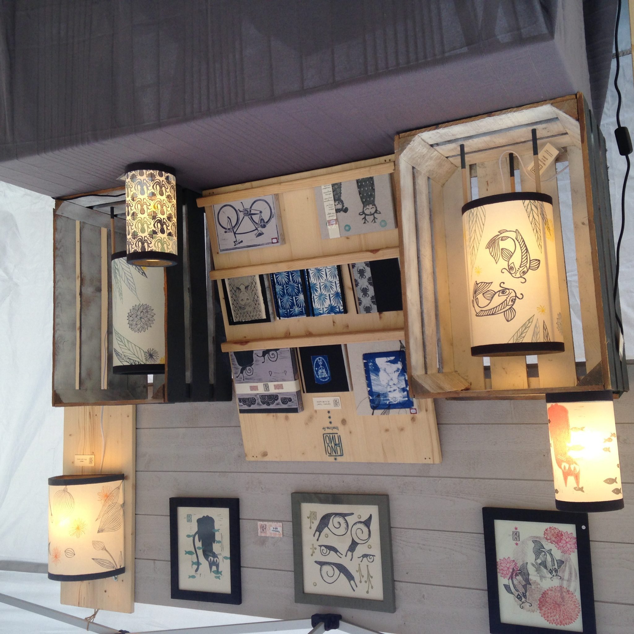 IMG_3096 LinoLino | Linogravure et créations à partir d'impressions artisanales | Chambéry, France | Stand LinoLino Méridienne des Artistes, Montmélian