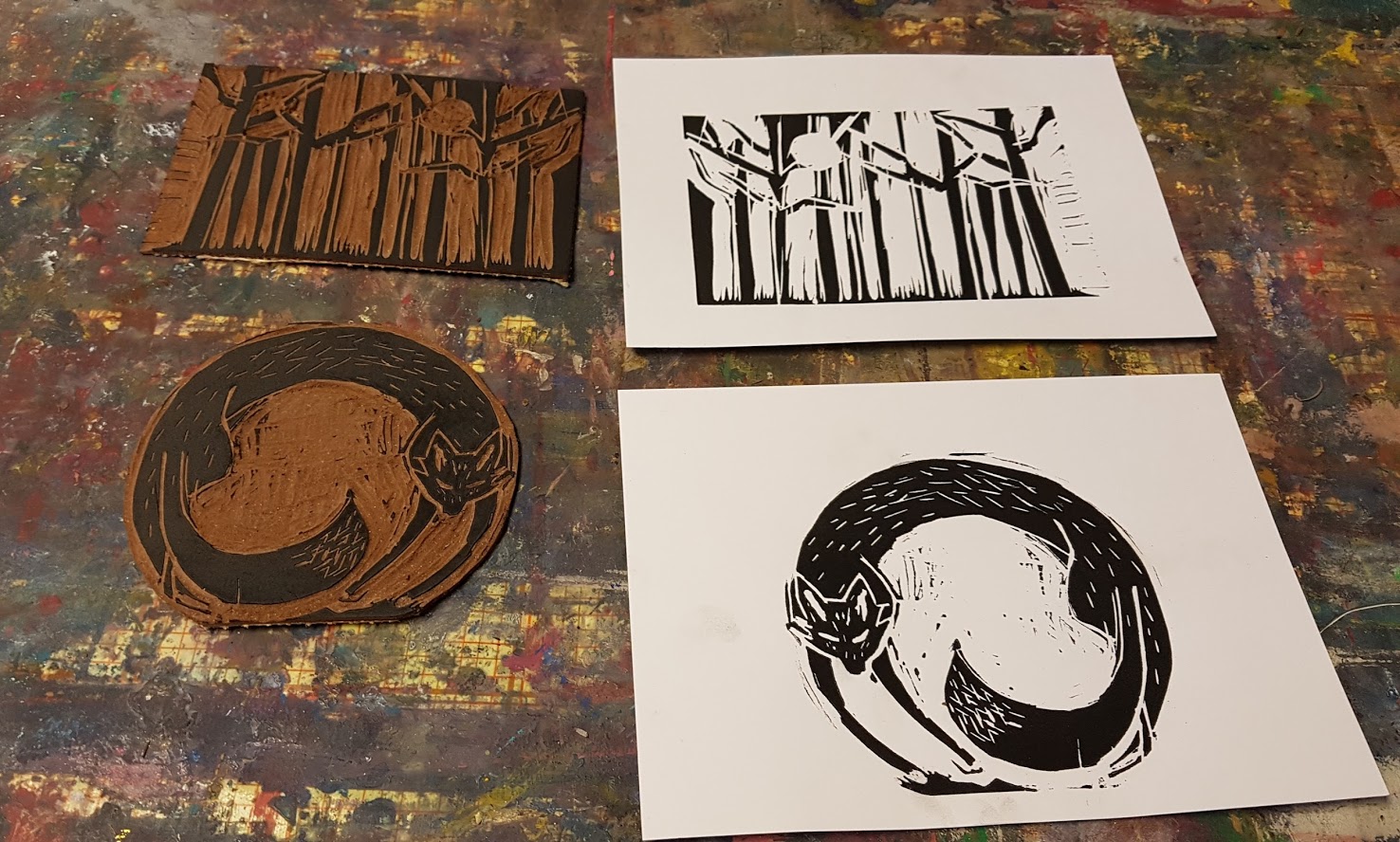 LinoLino | Linogravure et créations à partir d'impressions artisanales | Chambéry, France | Atelier Linogravure Association La Parenthèse, Espalion