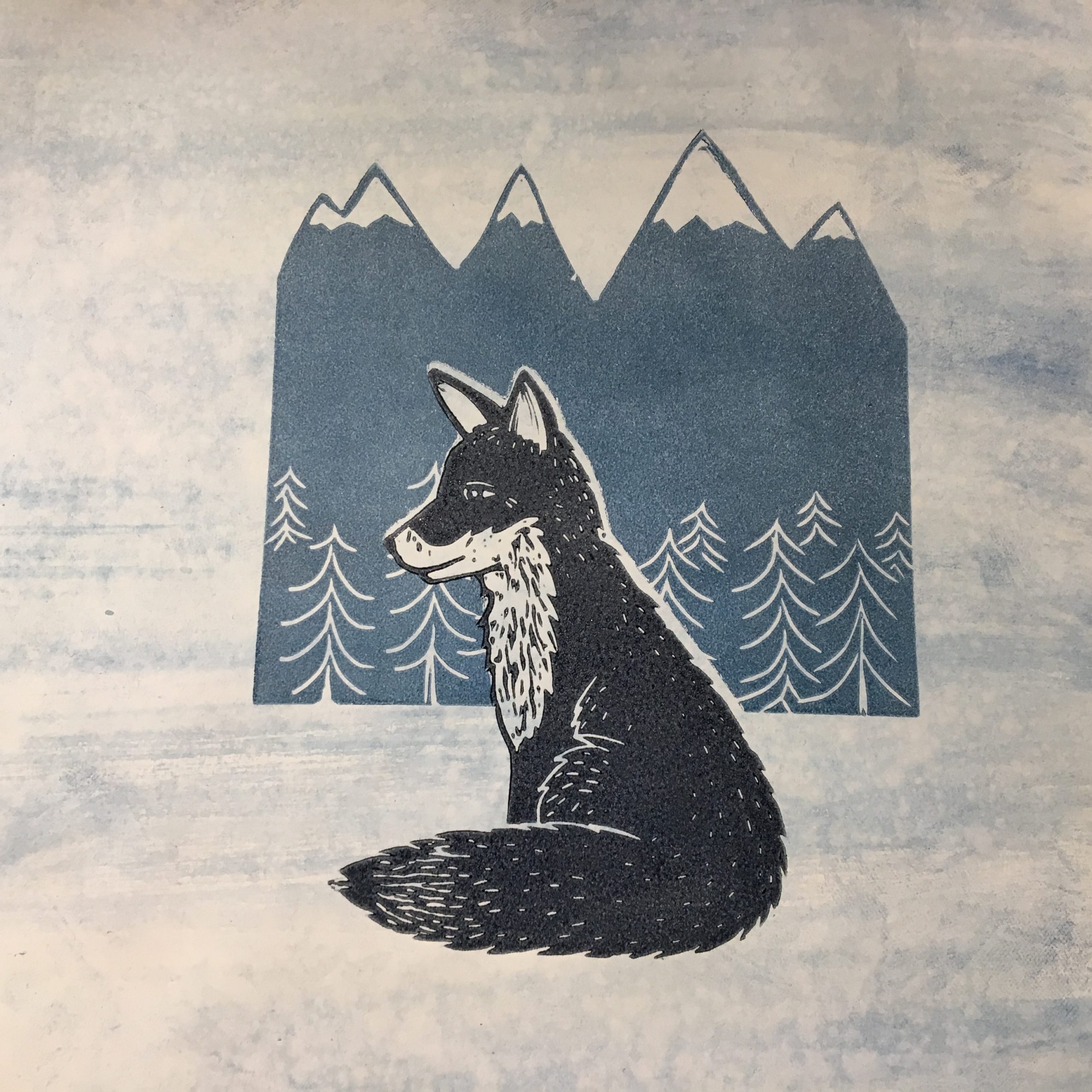IMG_3340 LinoLino | Linogravure et créations à partir d'impressions artisanales | Chambéry, France | Linogravure renard montagne